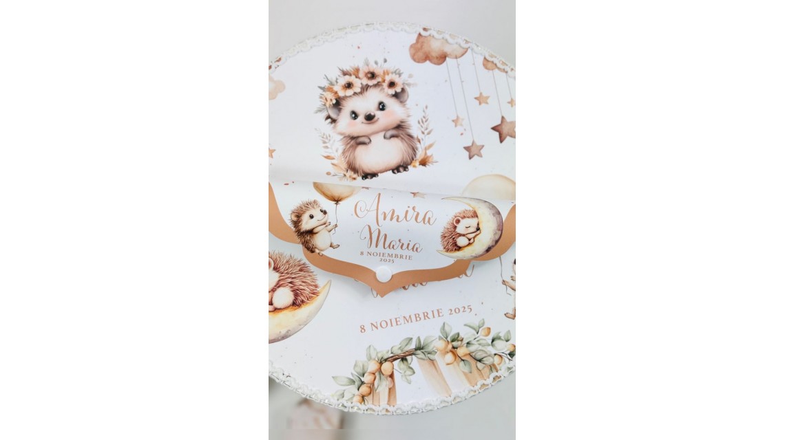 Trusou botez fetita Arici Pogonici cu flori de toamna 17